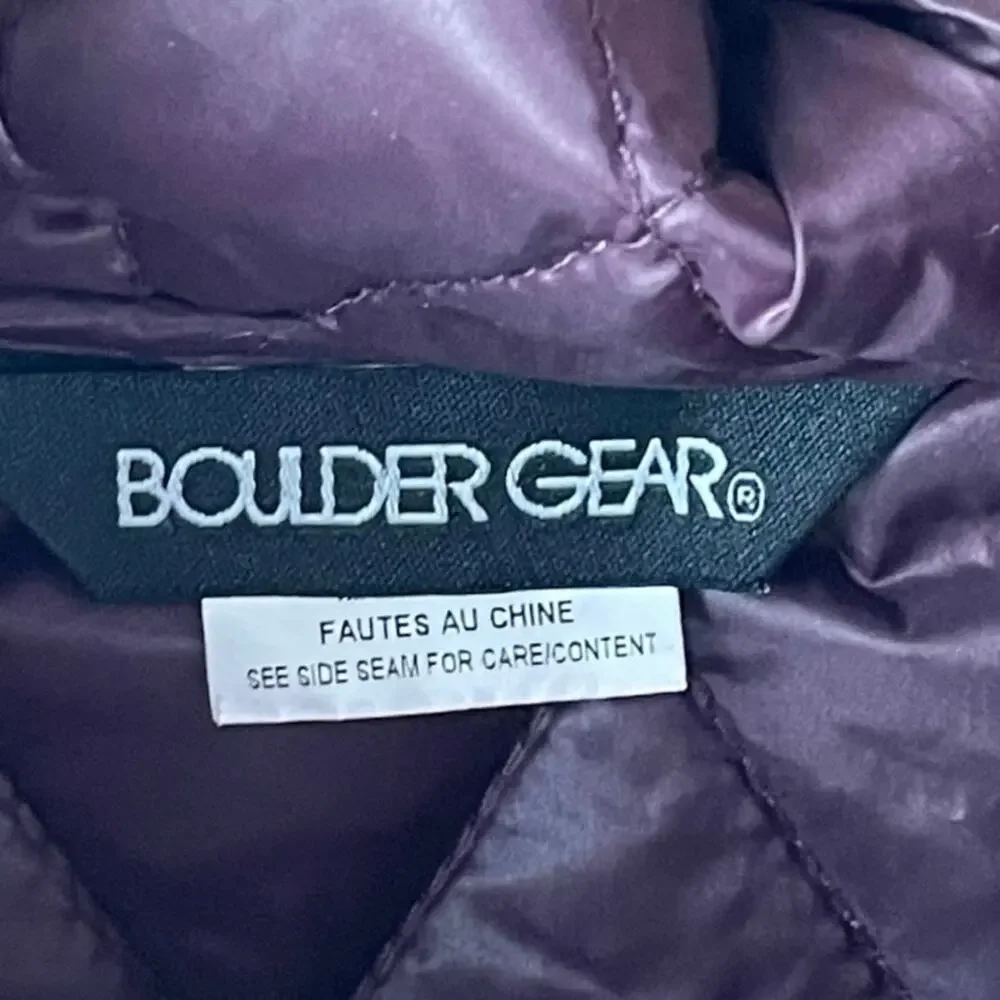 Boulder Gear Womens Quilted Hooded Anorak Pullover Jacket SZ M Plum Purple